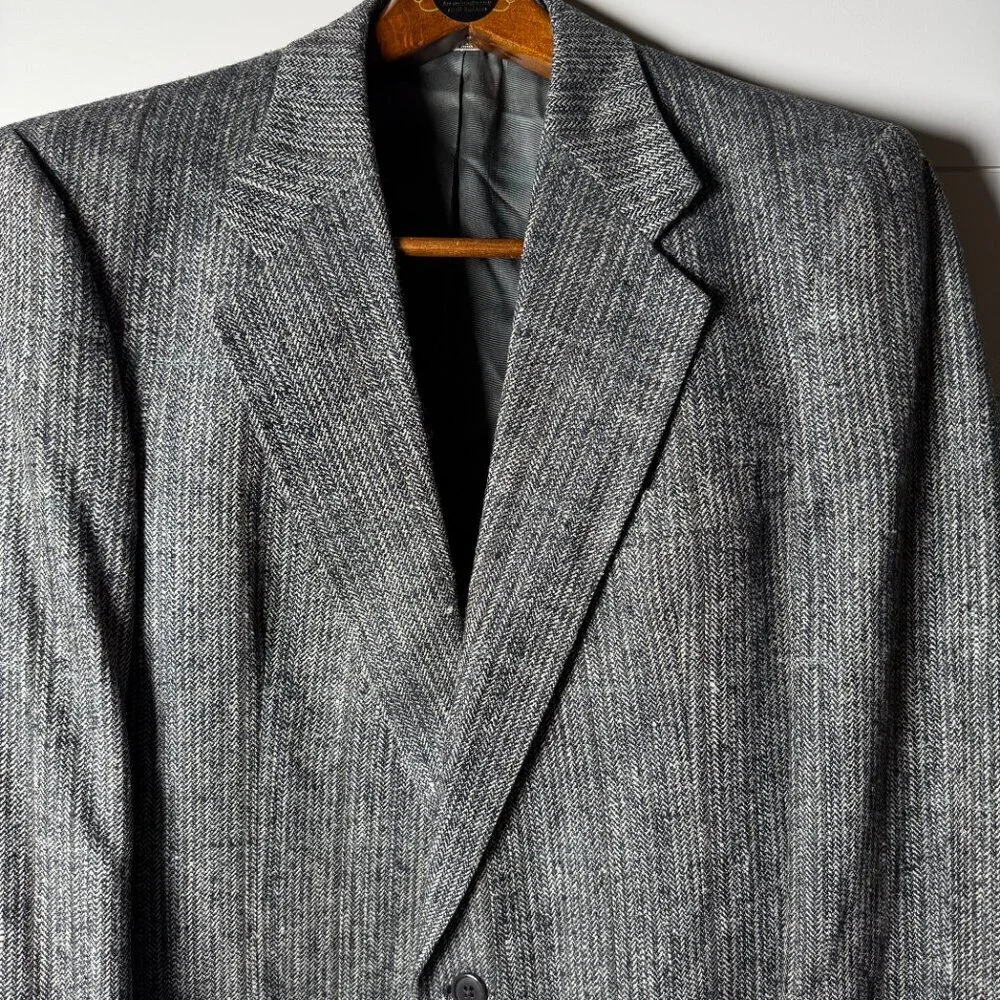 Christian Dior Monsieur Blazer Jacket Men's 100% Silk, Fully Lined Gray/Black